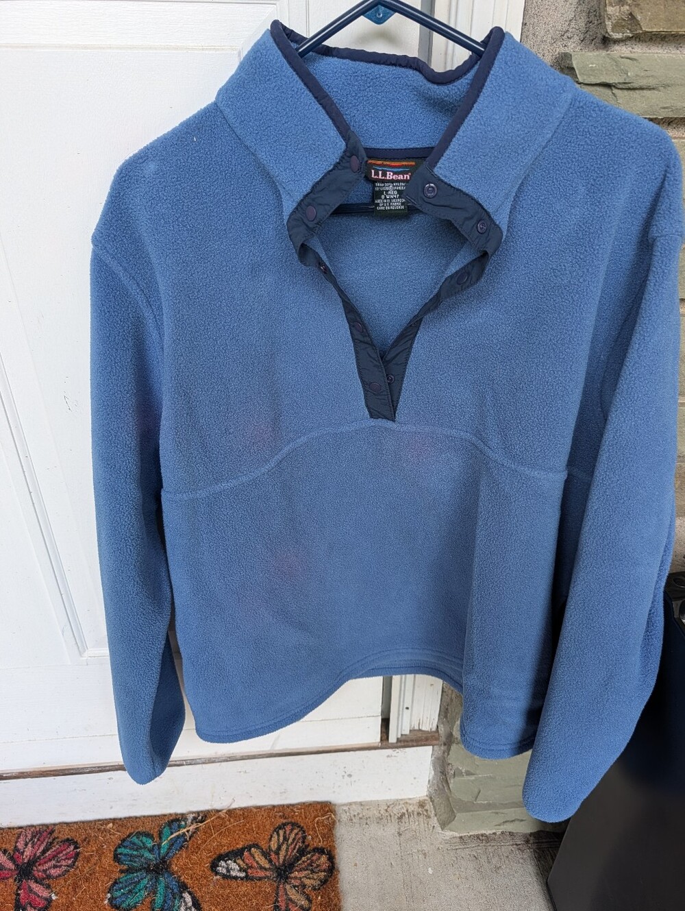 L.L. Bean Women's Blue Fleece Pullover Sweater Large